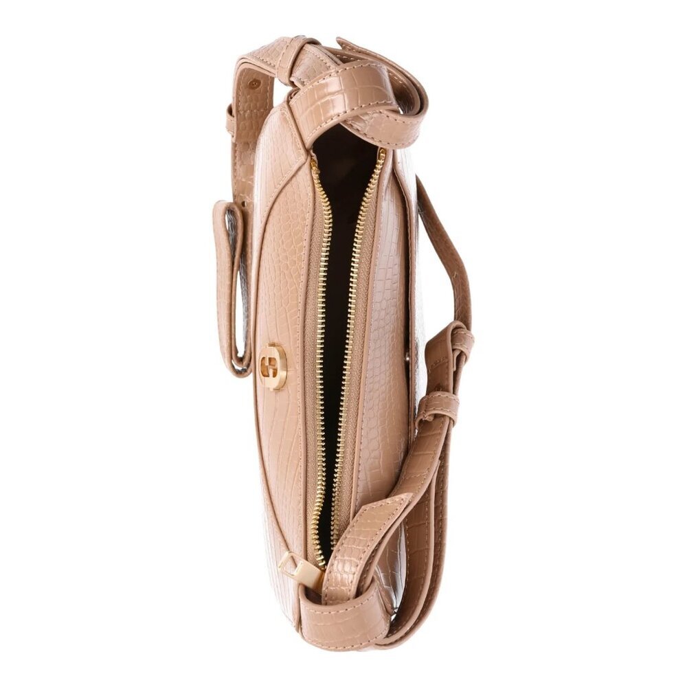 Time and Tru Women's Olivia Crossbody, Mocha Spanish, 10” W x 9” H x 3” D, - Picture 4 of 4